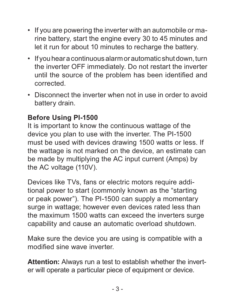 Schumacher PI-1500 User Manual | Page 4 / 18