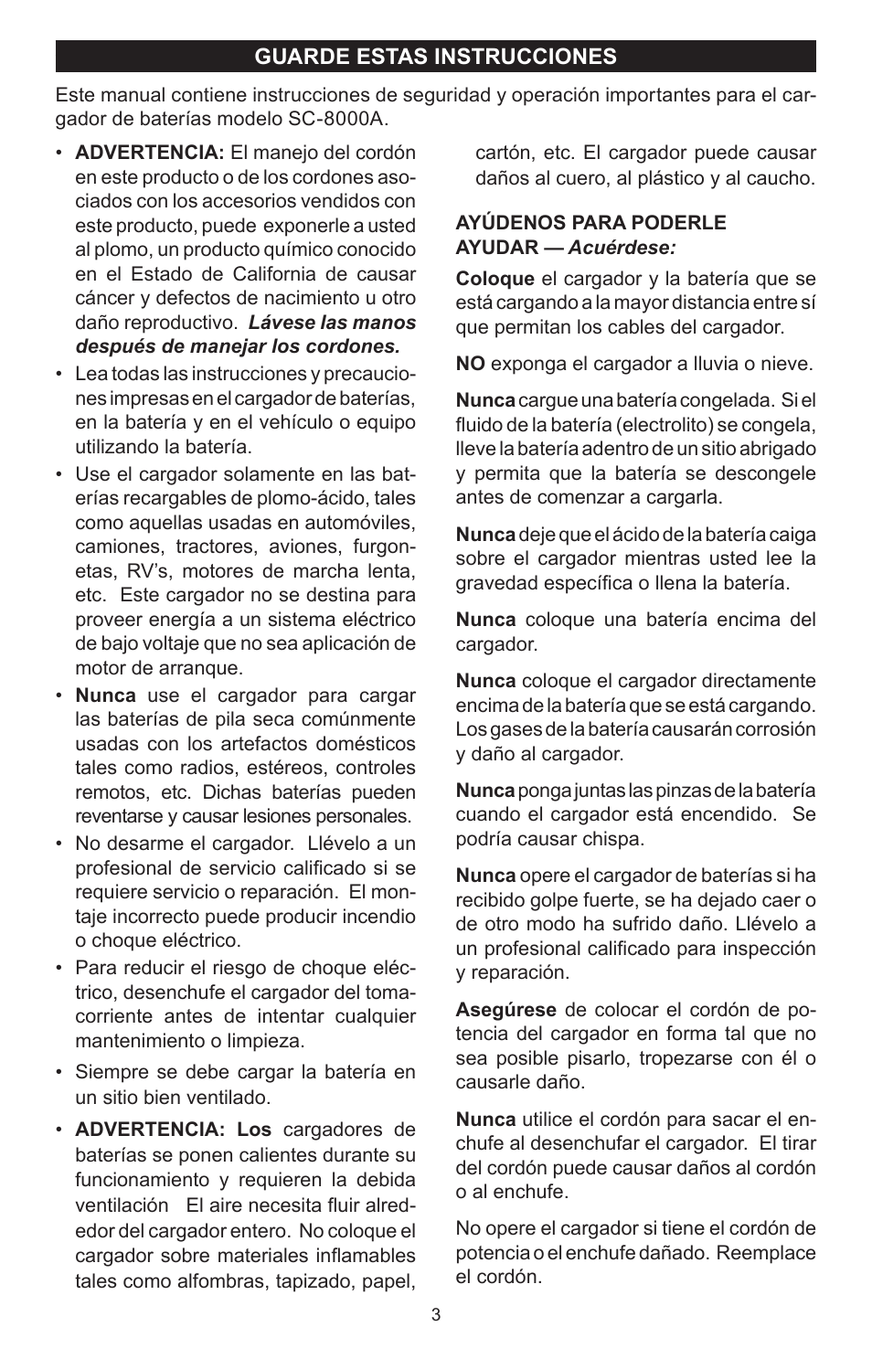 Schumacher SPEED CAHRGE SC-8000A User Manual | Page 19 / 32
