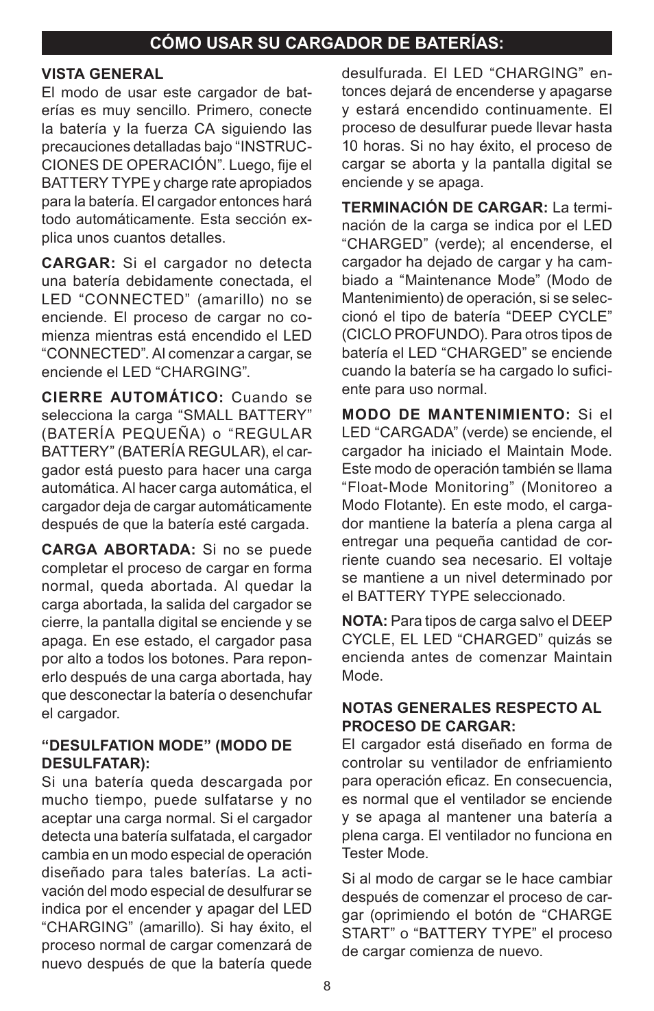 Schumacher SPEED CAHRGE SC-8000A User Manual | Page 24 / 32