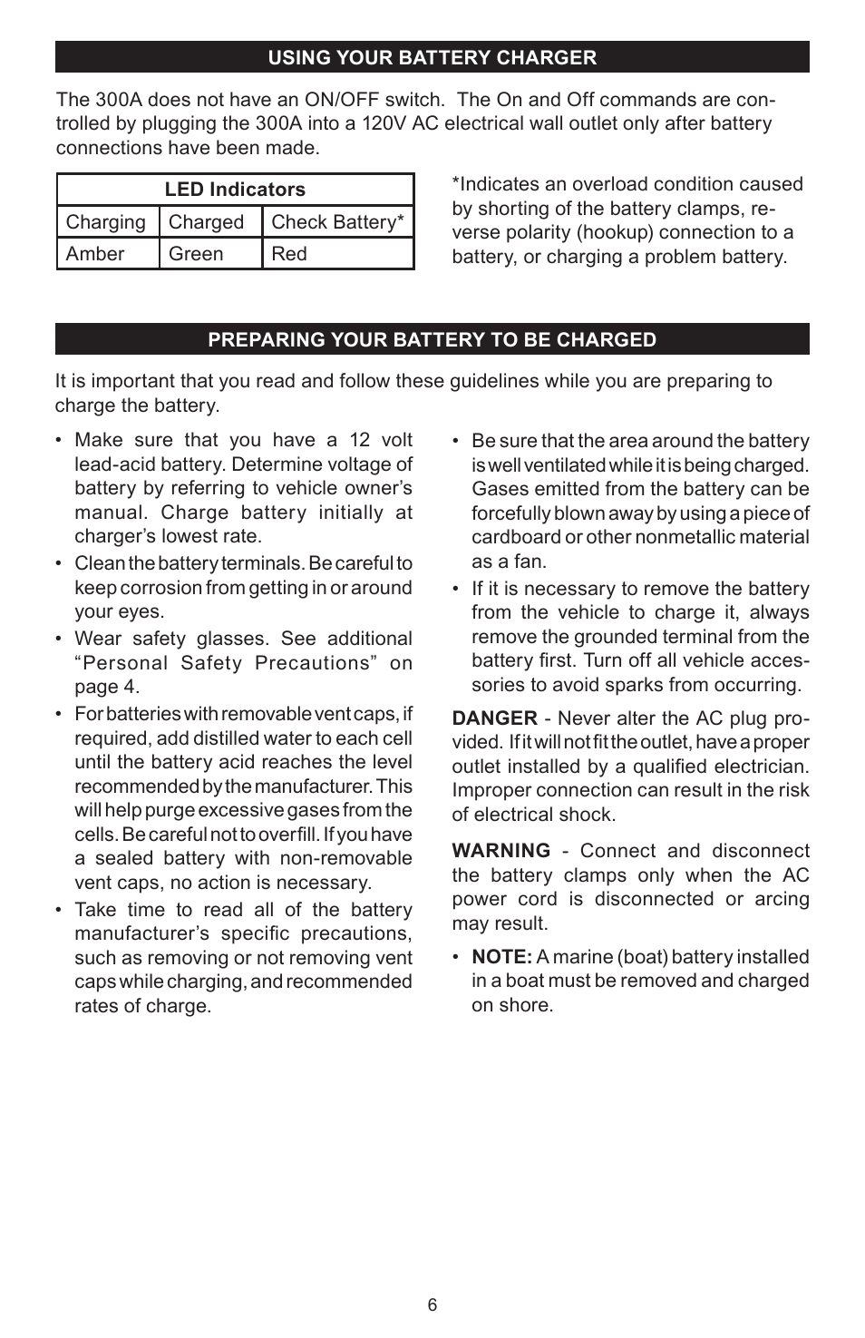 Schumacher SPEEDCHARGE 300A User Manual | Page 6 / 10