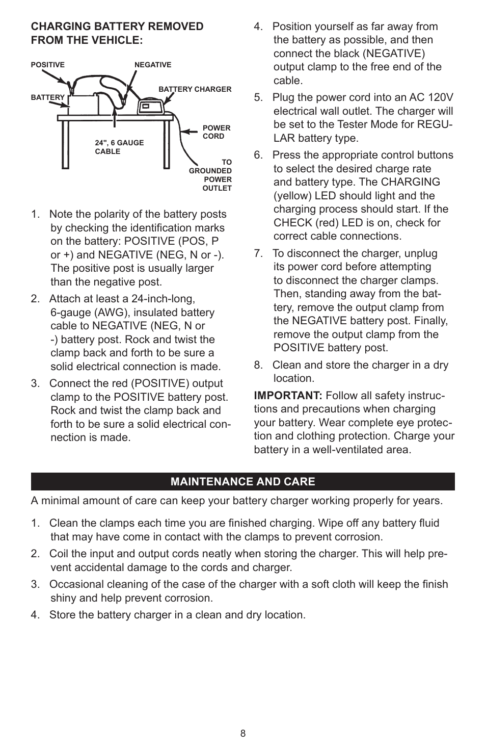 Schumacher SPEEDCHARGE 300A User Manual | Page 8 / 10