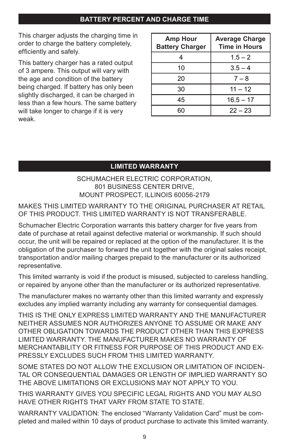 Schumacher SPEEDCHARGE 300A User Manual | Page 9 / 10