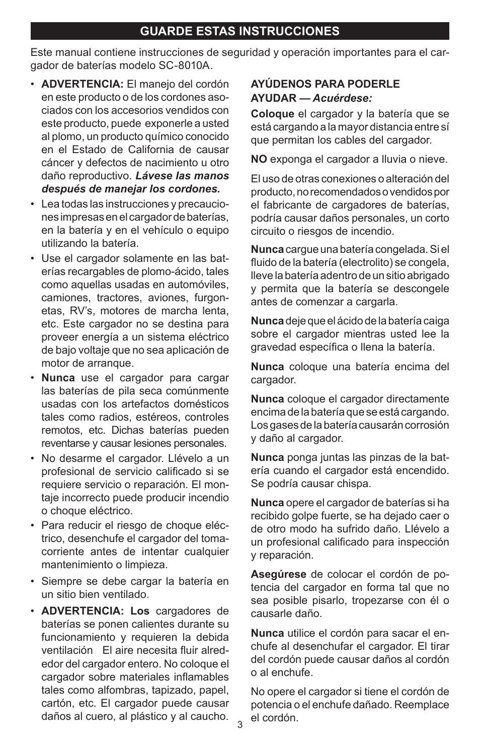 Schumacher SC-8010A User Manual | Page 19 / 32