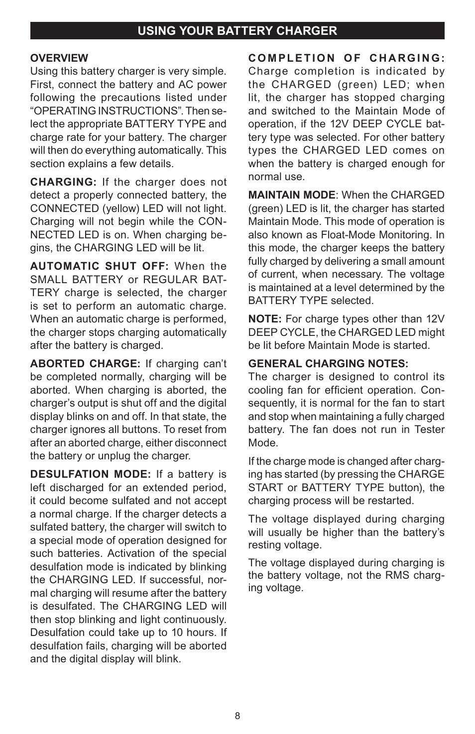 Schumacher SC-8010A User Manual | Page 8 / 32