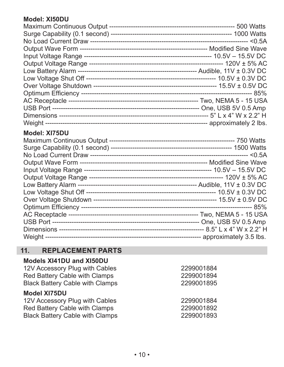 Schumacher XI41DU User Manual | Page 13 / 32