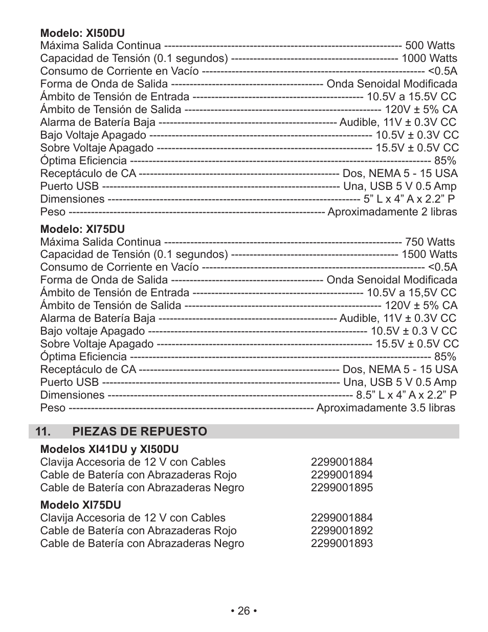 Schumacher XI41DU User Manual | Page 29 / 32