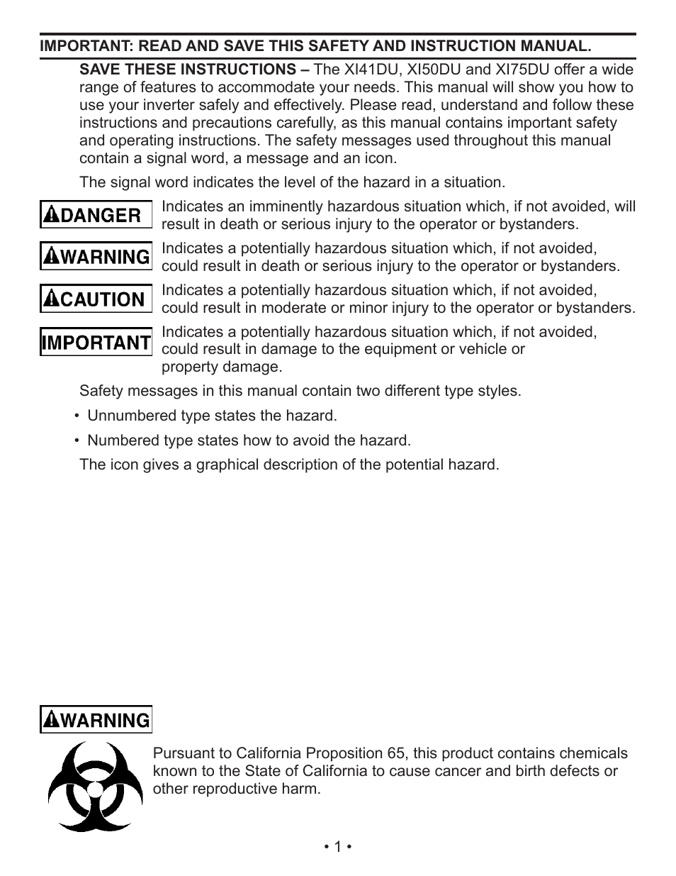 Schumacher XI41DU User Manual | Page 4 / 32