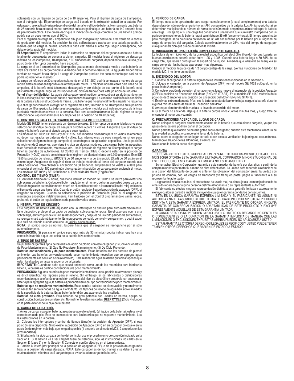 Schumacher SE-1250  EN User Manual | Page 8 / 8