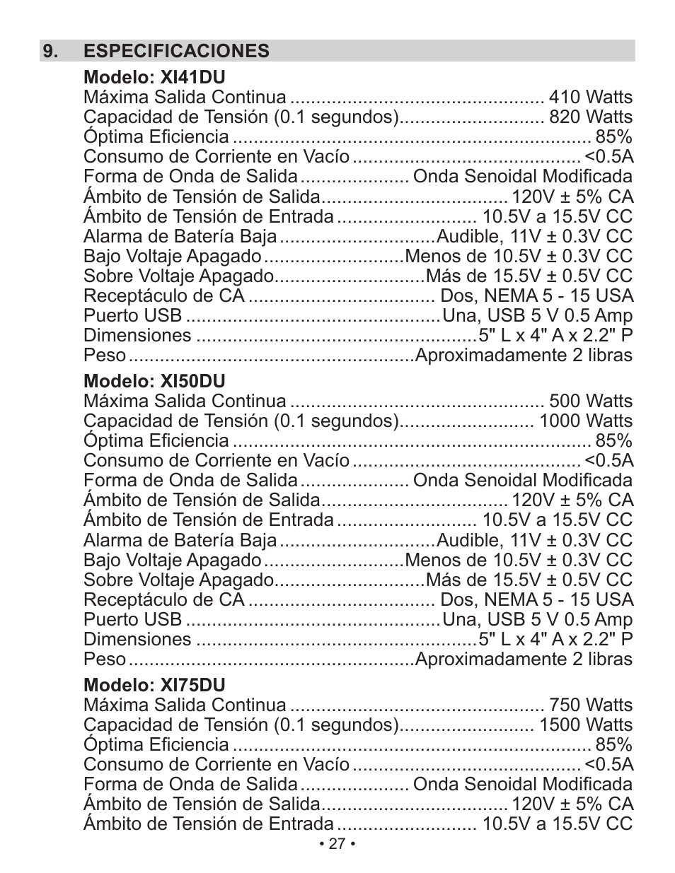 Schumacher XI41DU User Manual | Page 28 / 30