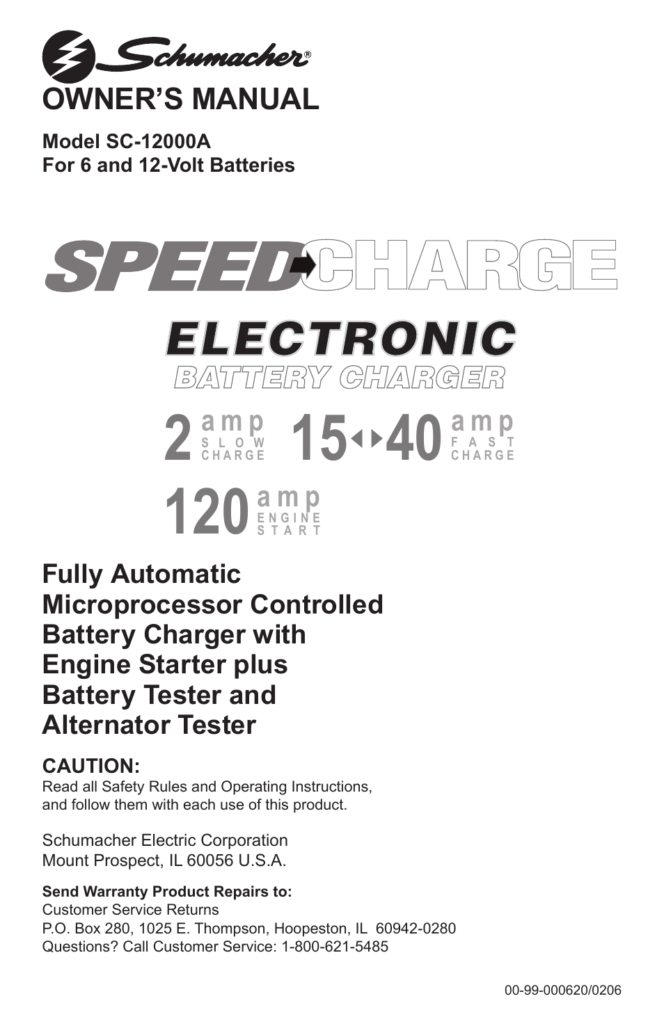 Schumacher SC-12000A User Manual | 32 pages