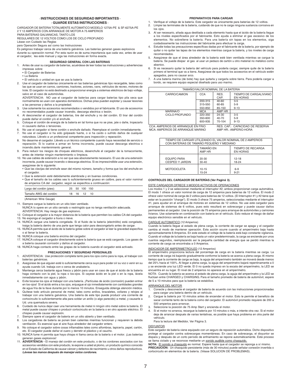 Schumacher 1275A-PE User Manual | Page 7 / 8