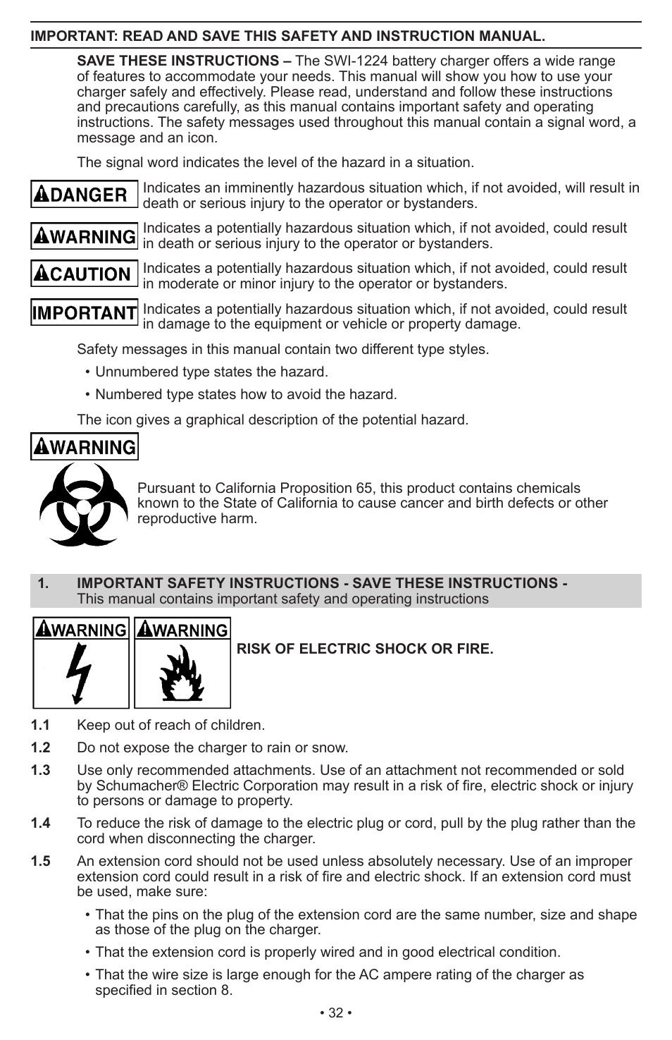 Schumacher Manual Battery Charger SWI-1224 User Manual | Page 36 / 49