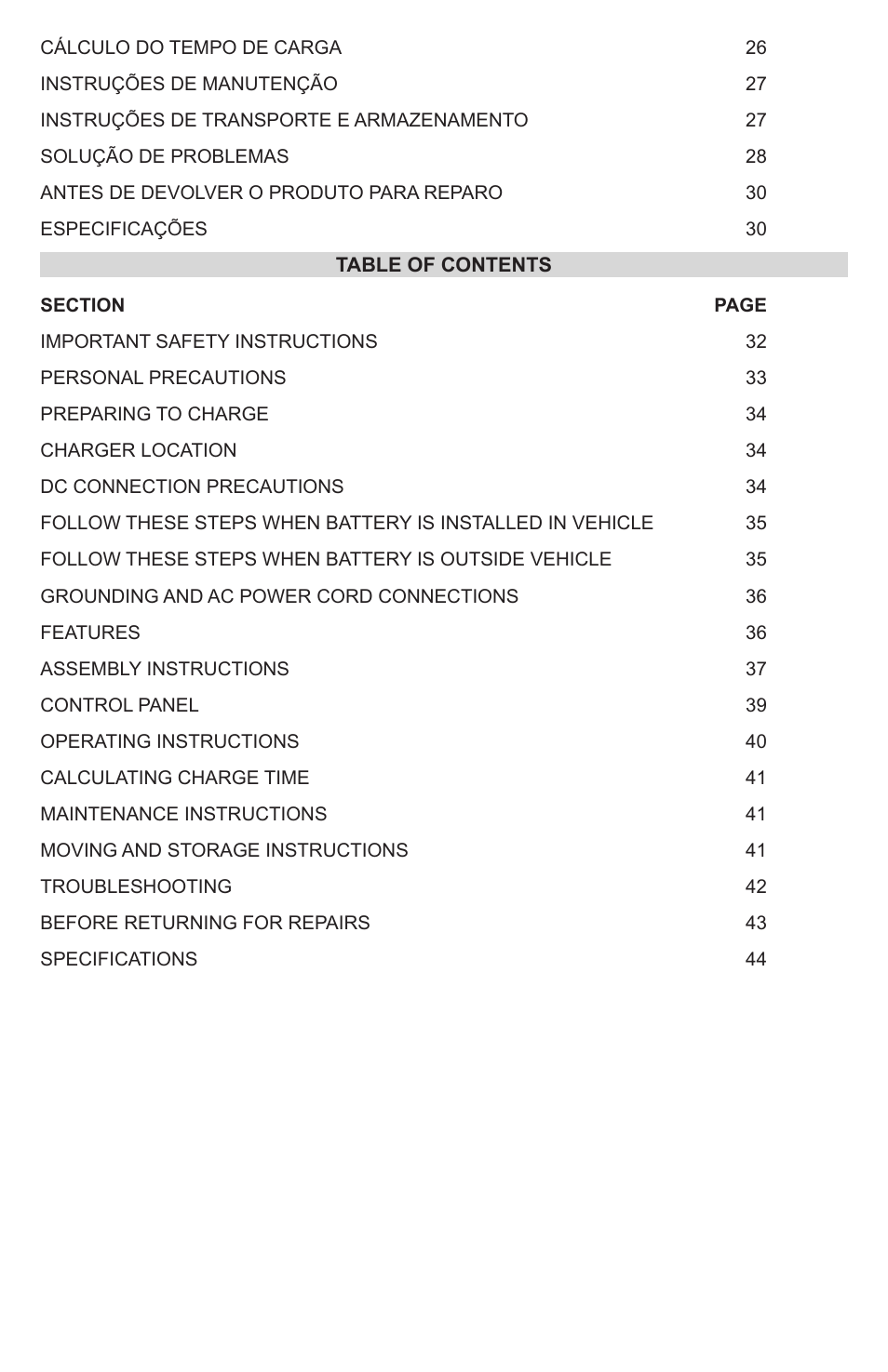 Schumacher Manual Battery Charger SWI-1224 User Manual | Page 4 / 49