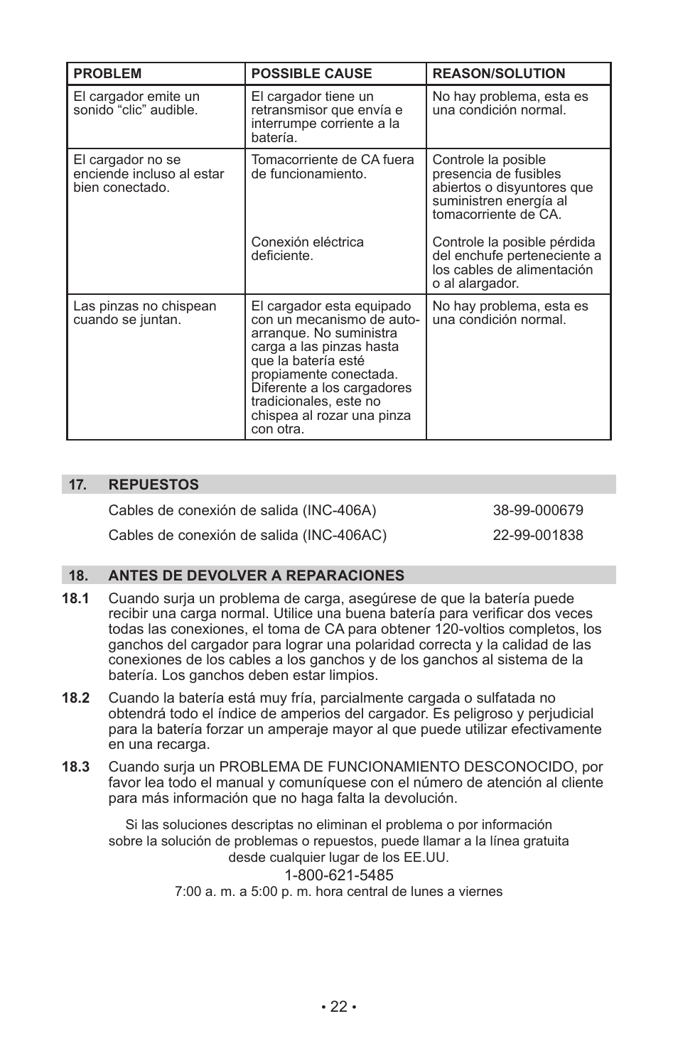 Schumacher INC-406AC User Manual | Page 26 / 39