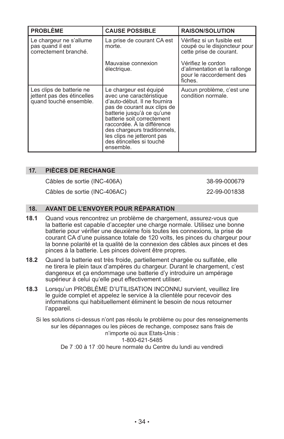 Schumacher INC-406AC User Manual | Page 38 / 39