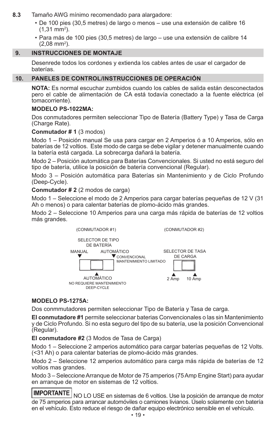 Schumacher Proseries Automatic PS-1022M User Manual | Page 19 / 36