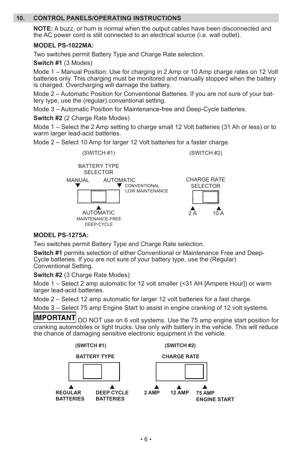 Schumacher Proseries Automatic PS-1022M User Manual | Page 6 / 36