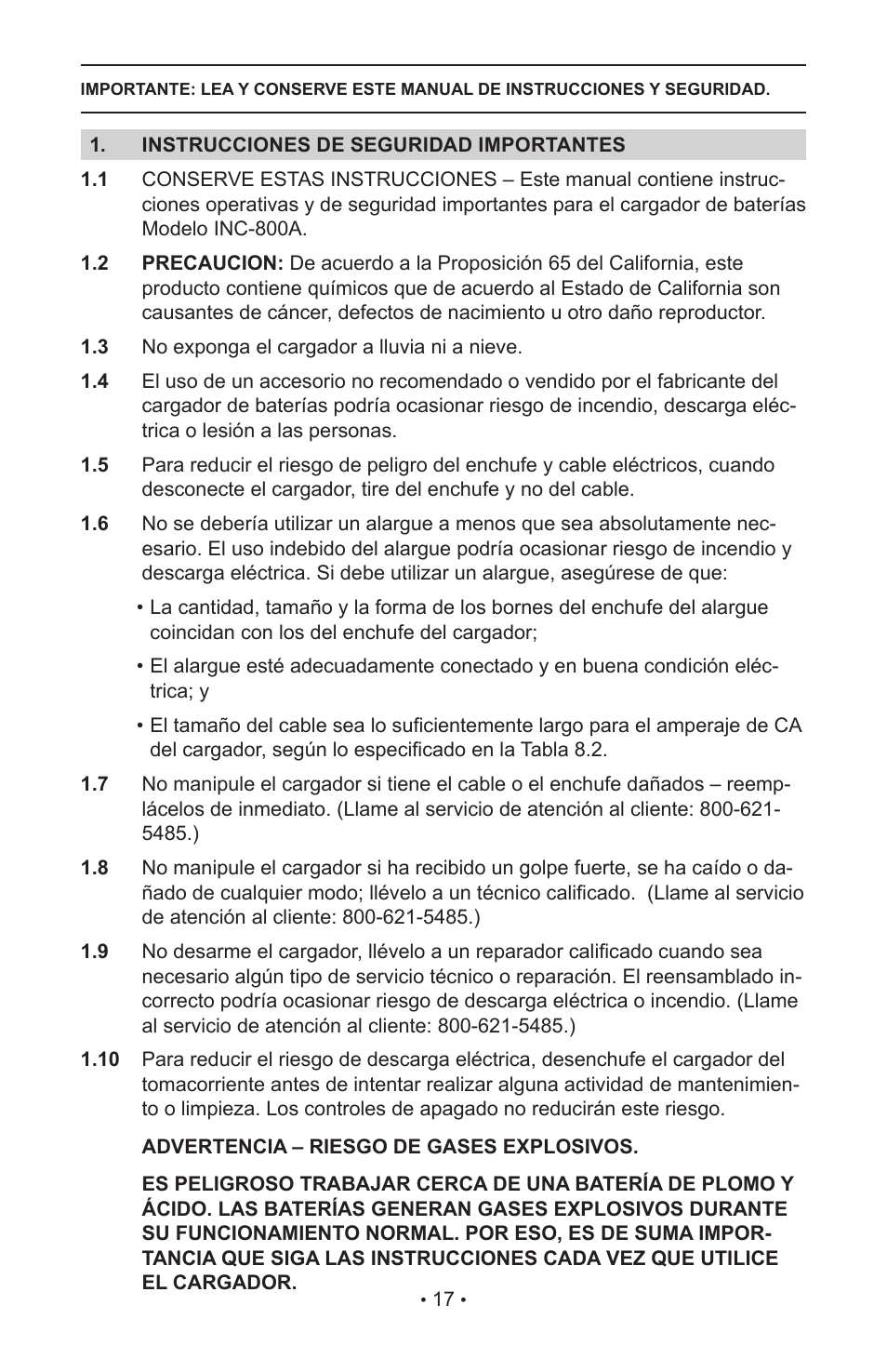 Schumacher INC-800A User Manual | Page 20 / 32