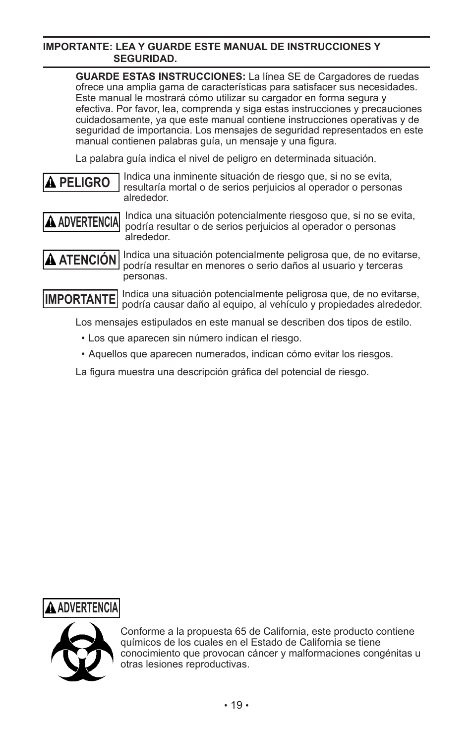 Advertencia, Peligro, Atención | Importante | Schumacher SE-4022 User Manual | Page 23 / 42