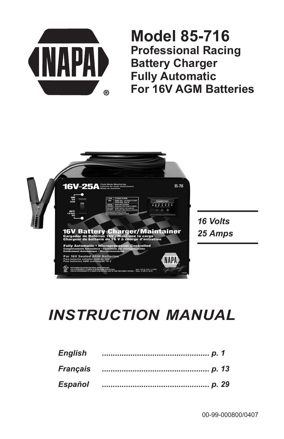 Schumacher 85-716 User Manual | 44 pages