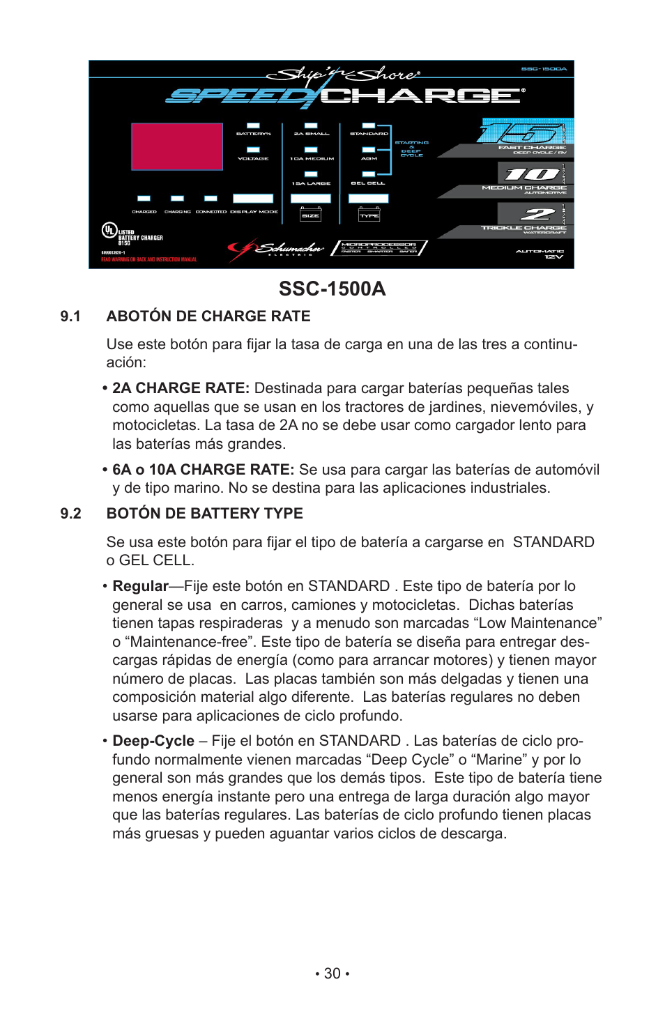 Ssc-1500a | Schumacher SC-1000A User Manual | Page 33 / 44