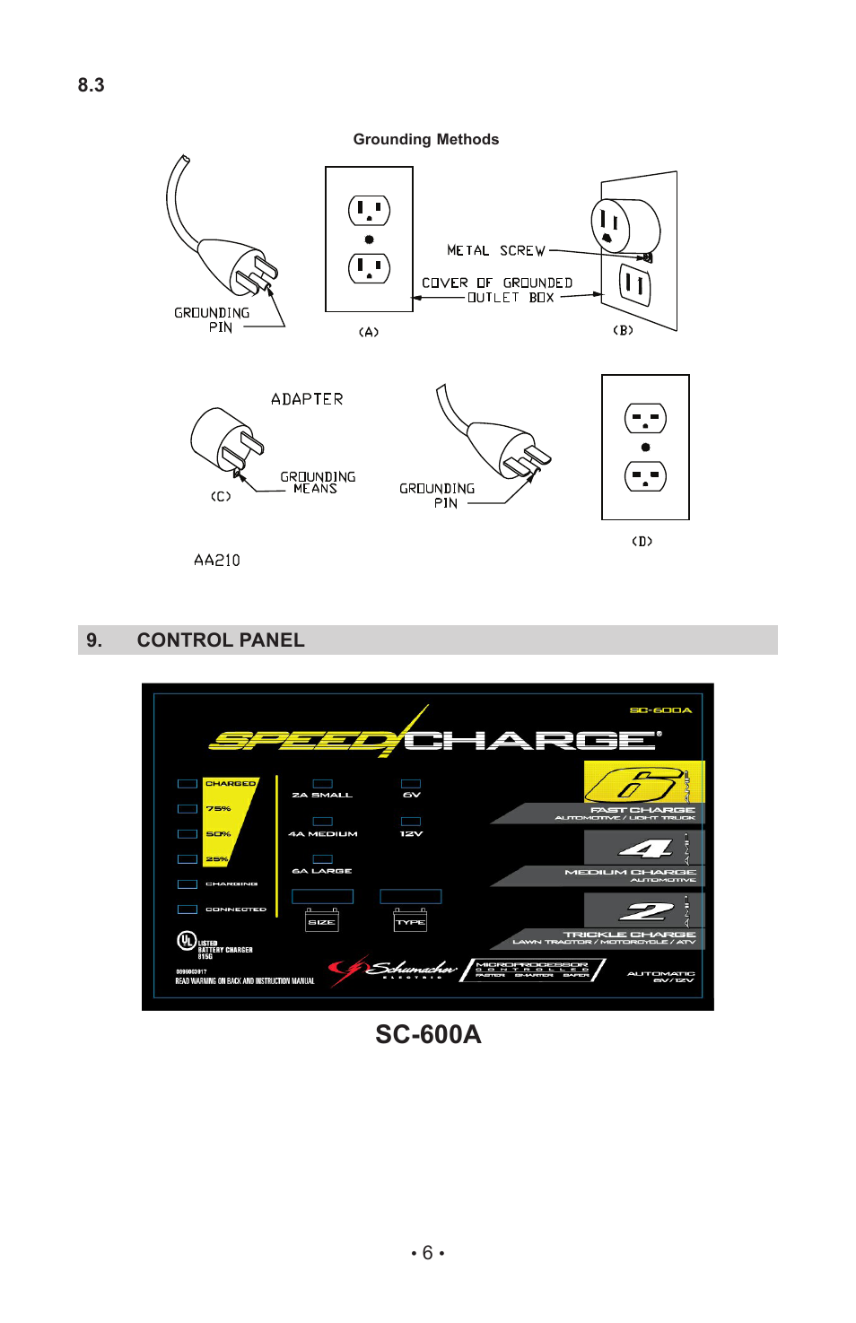 Sc-600a | Schumacher SC-1000A User Manual | Page 9 / 44