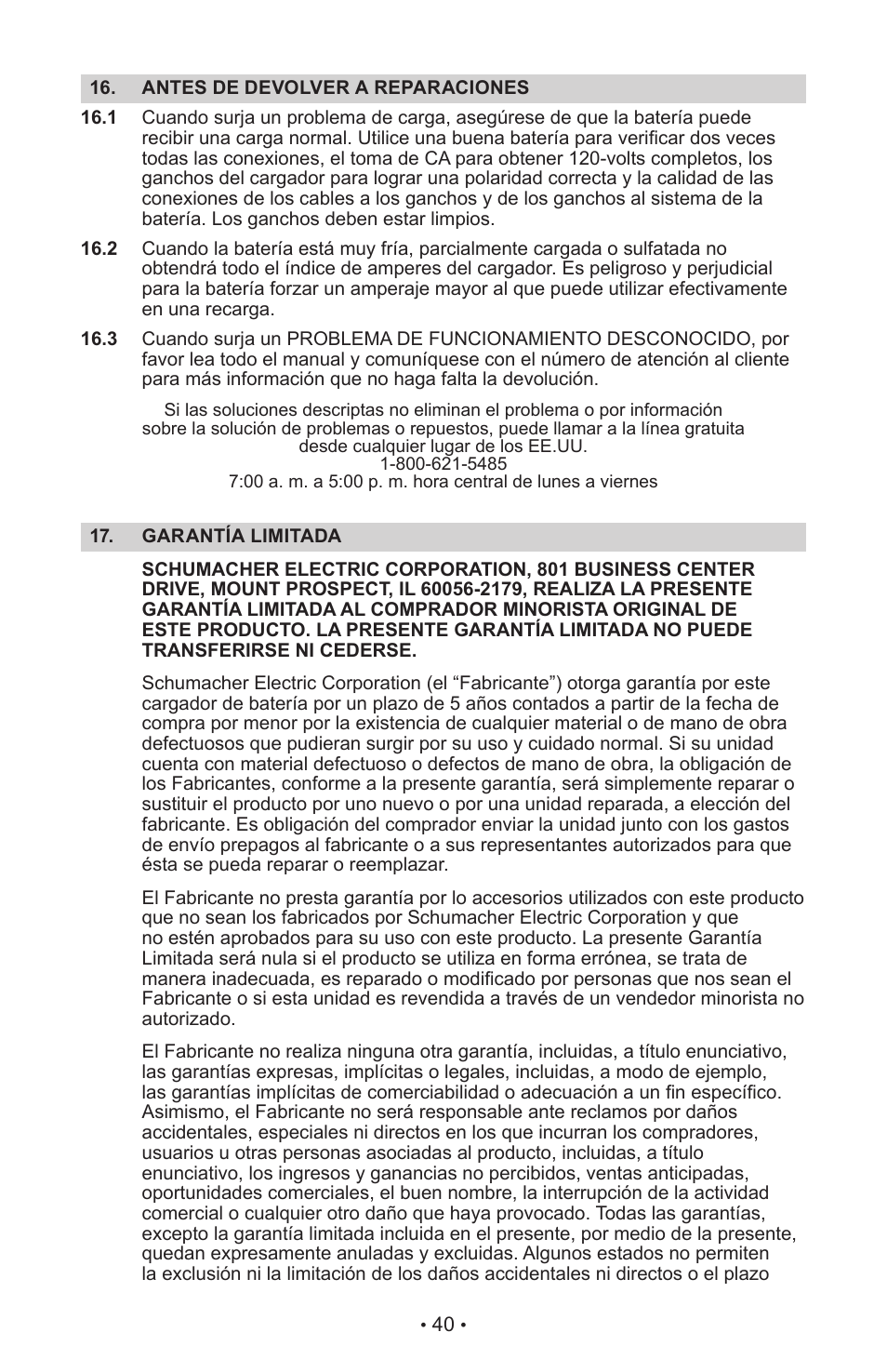 Schumacher XC103 User Manual | Page 44 / 48