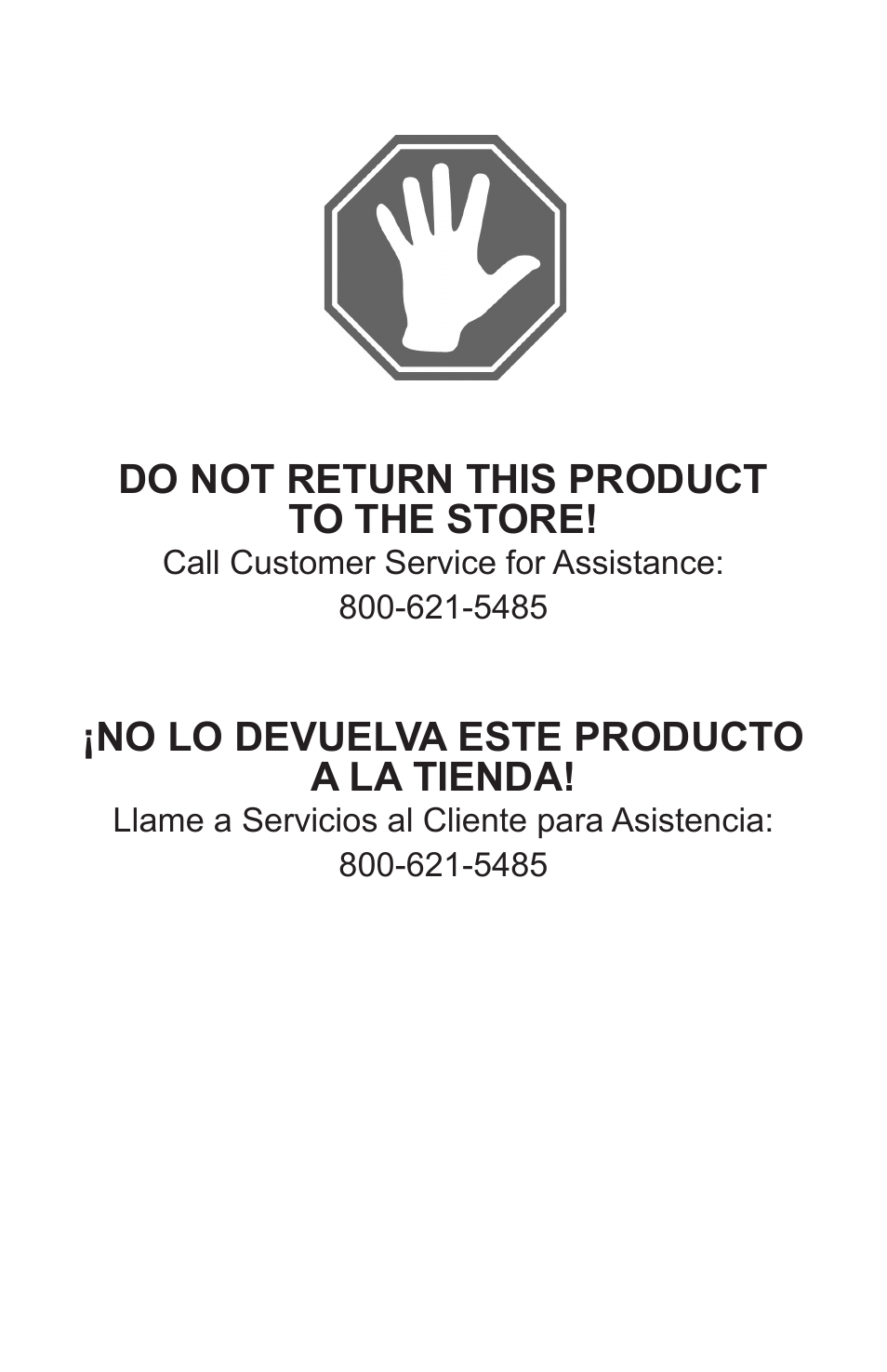 Do not return this product to the store, No lo devuelva este producto a la tienda | Schumacher XC103 User Manual | Page 48 / 48