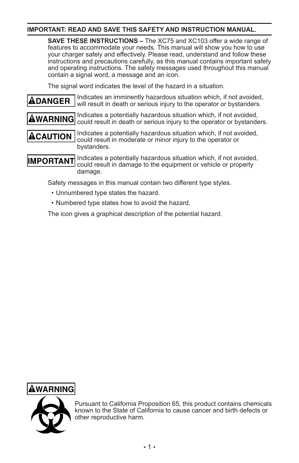 Schumacher XC103 User Manual | Page 5 / 48