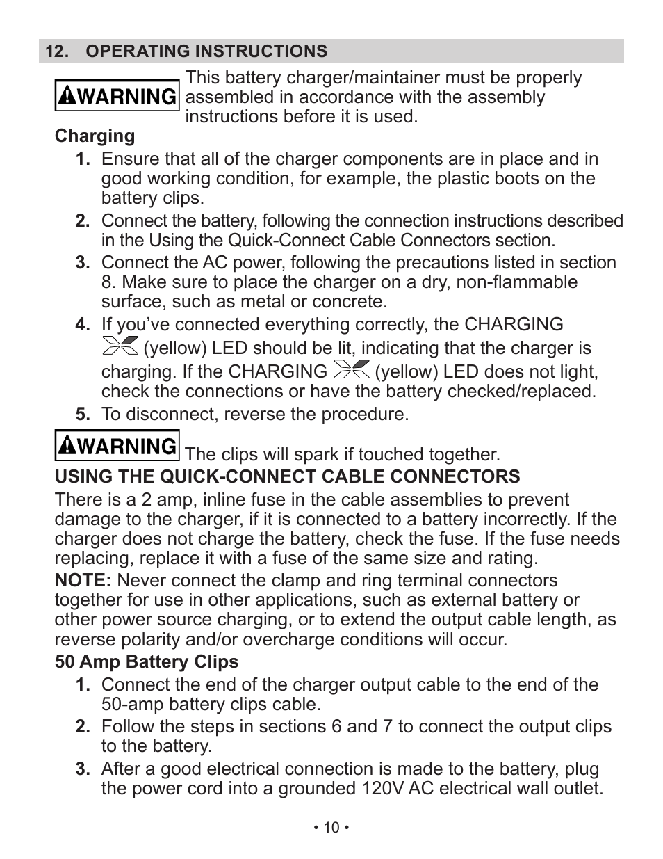 Schumacher Automatic /Maintainer SP2 User Manual | Page 10 / 35