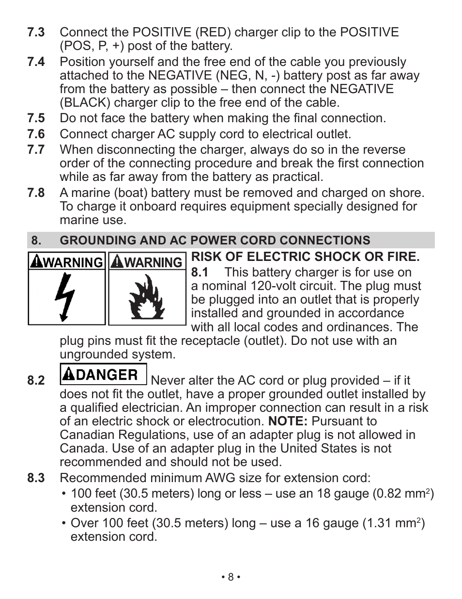 Schumacher Automatic /Maintainer SP2 User Manual | Page 8 / 35