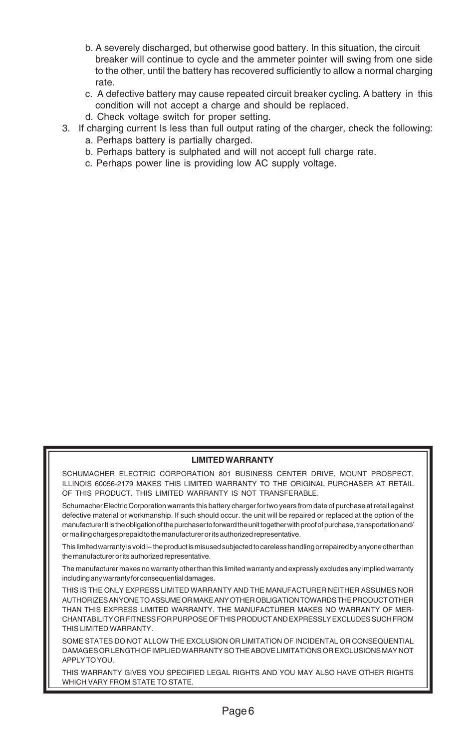 Page 6 | Schumacher 83 User Manual | Page 6 / 6