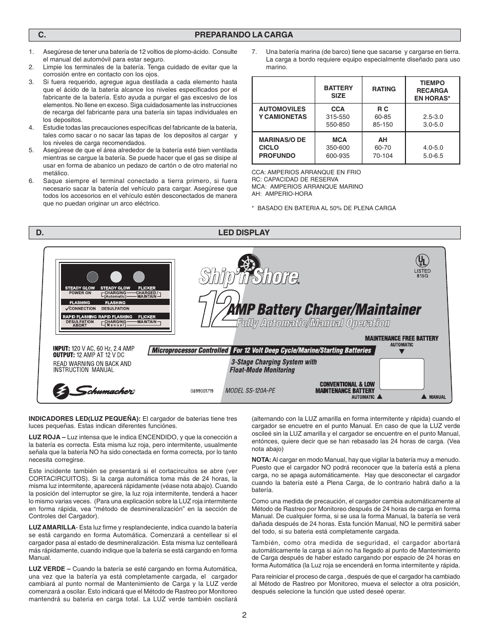 Schumacher SS-120A-PE User Manual | Page 9 / 12