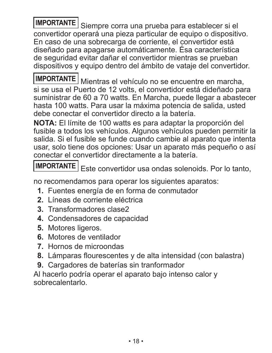 Schumacher Power Converter X141B User Manual | Page 18 / 27
