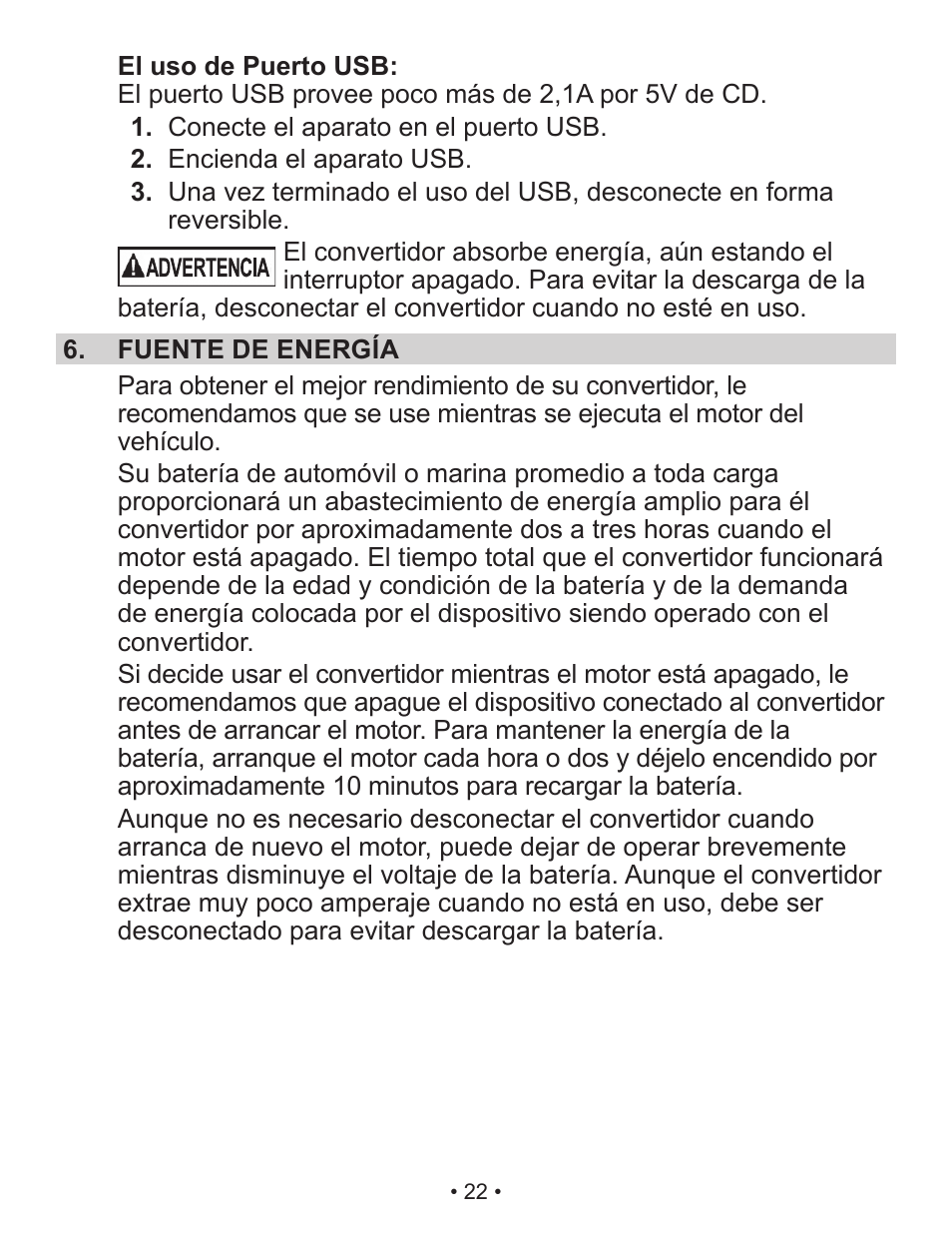 Schumacher Power Converter X141B User Manual | Page 22 / 27