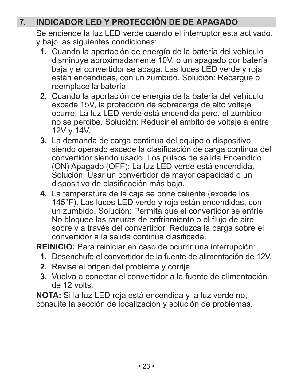 Schumacher Power Converter X141B User Manual | Page 23 / 27