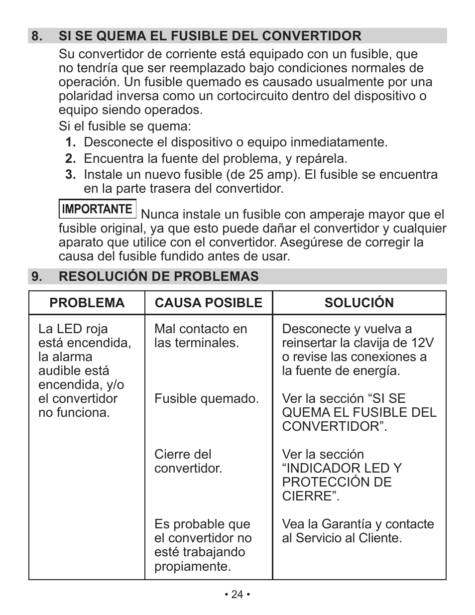 Schumacher Power Converter X141B User Manual | Page 24 / 27