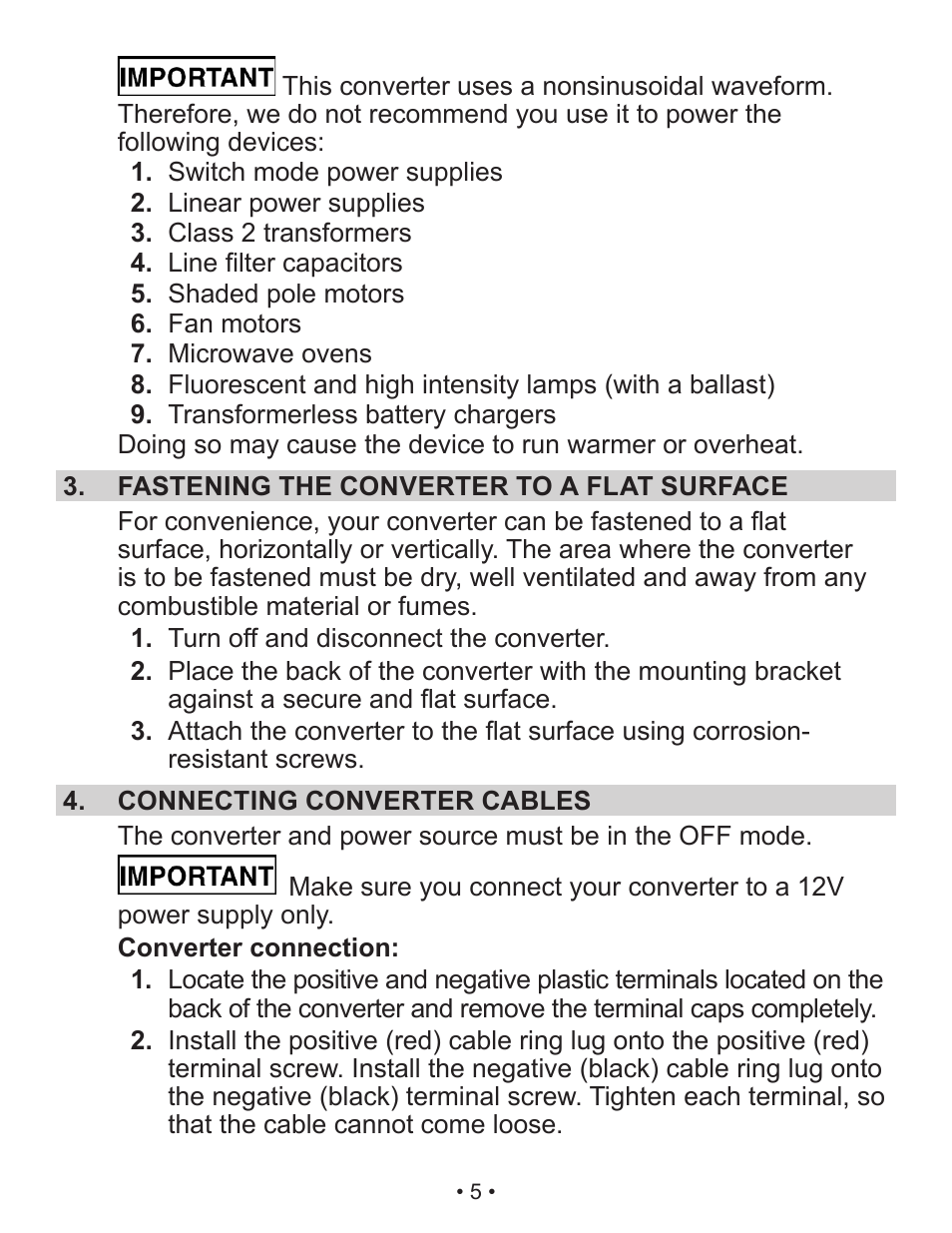 Schumacher Power Converter X141B User Manual | Page 5 / 27