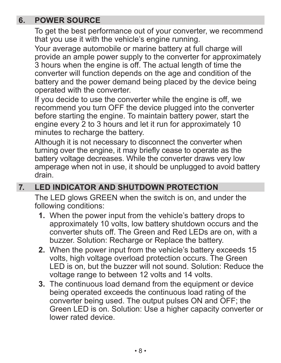 Schumacher Power Converter X141B User Manual | Page 8 / 27
