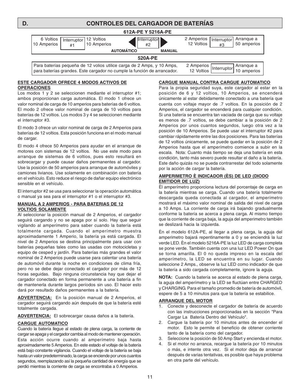 Schumacher 520A-PE User Manual | Page 11 / 16