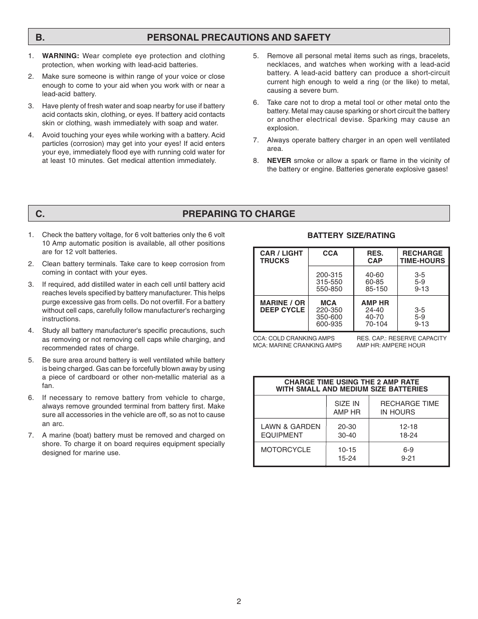 Schumacher 520A-PE User Manual | Page 2 / 16