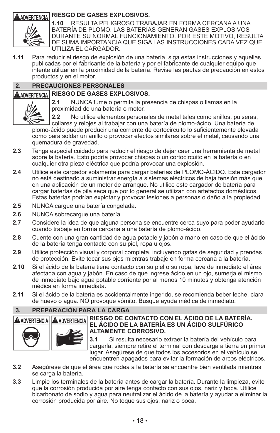 Schumacher Manual Cargador de Batera Manual SE-2254 User Manual | Page 18 / 31