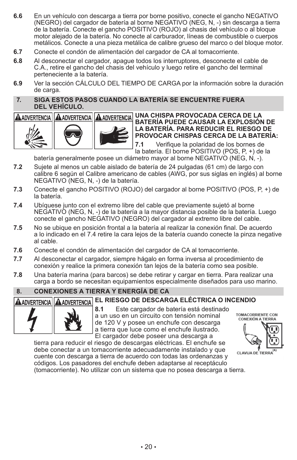 Schumacher Manual Cargador de Batera Manual SE-2254 User Manual | Page 20 / 31