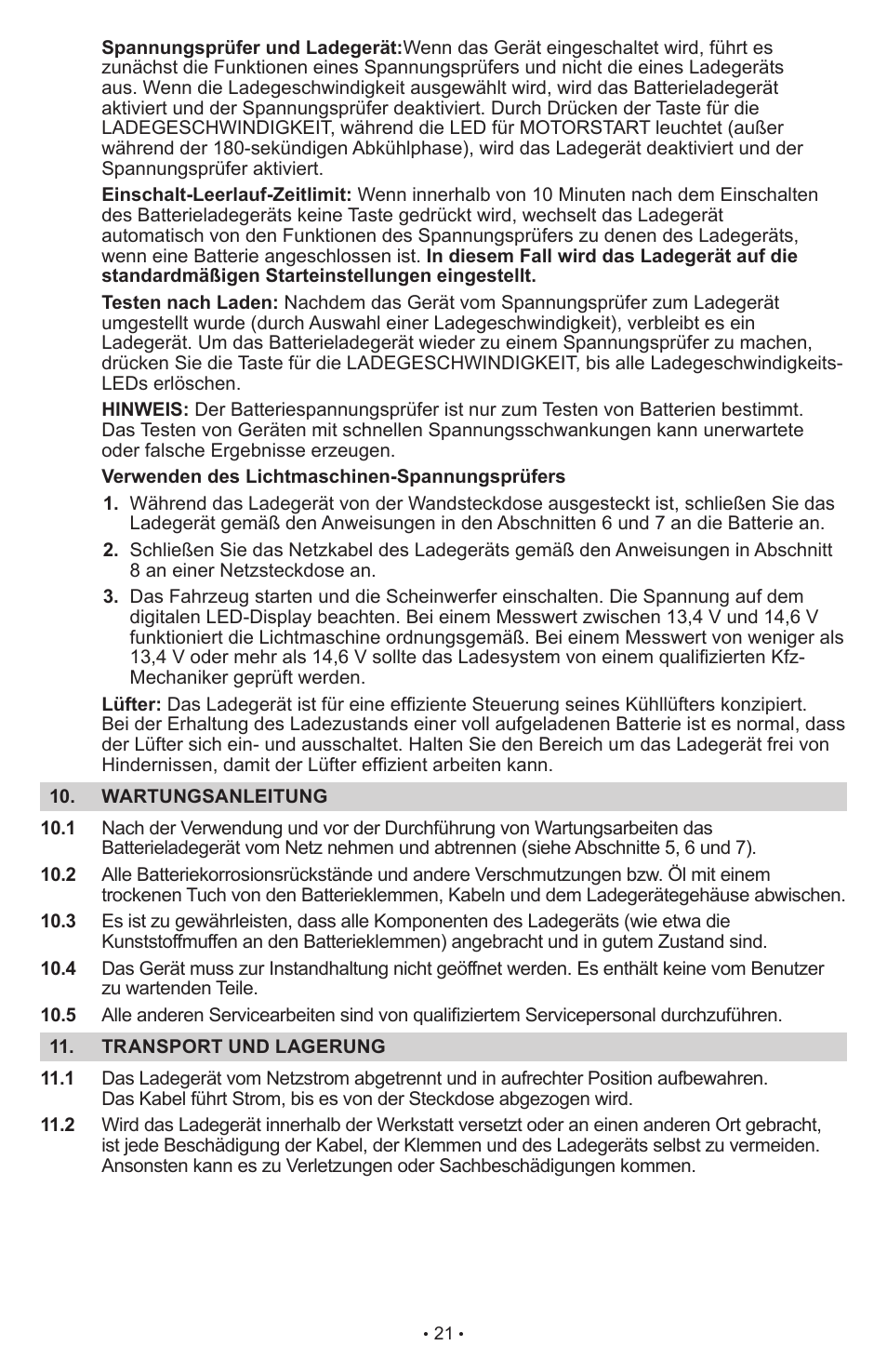 Schumacher Automatic with Engine Start SCI90 User Manual | Page 21 / 47