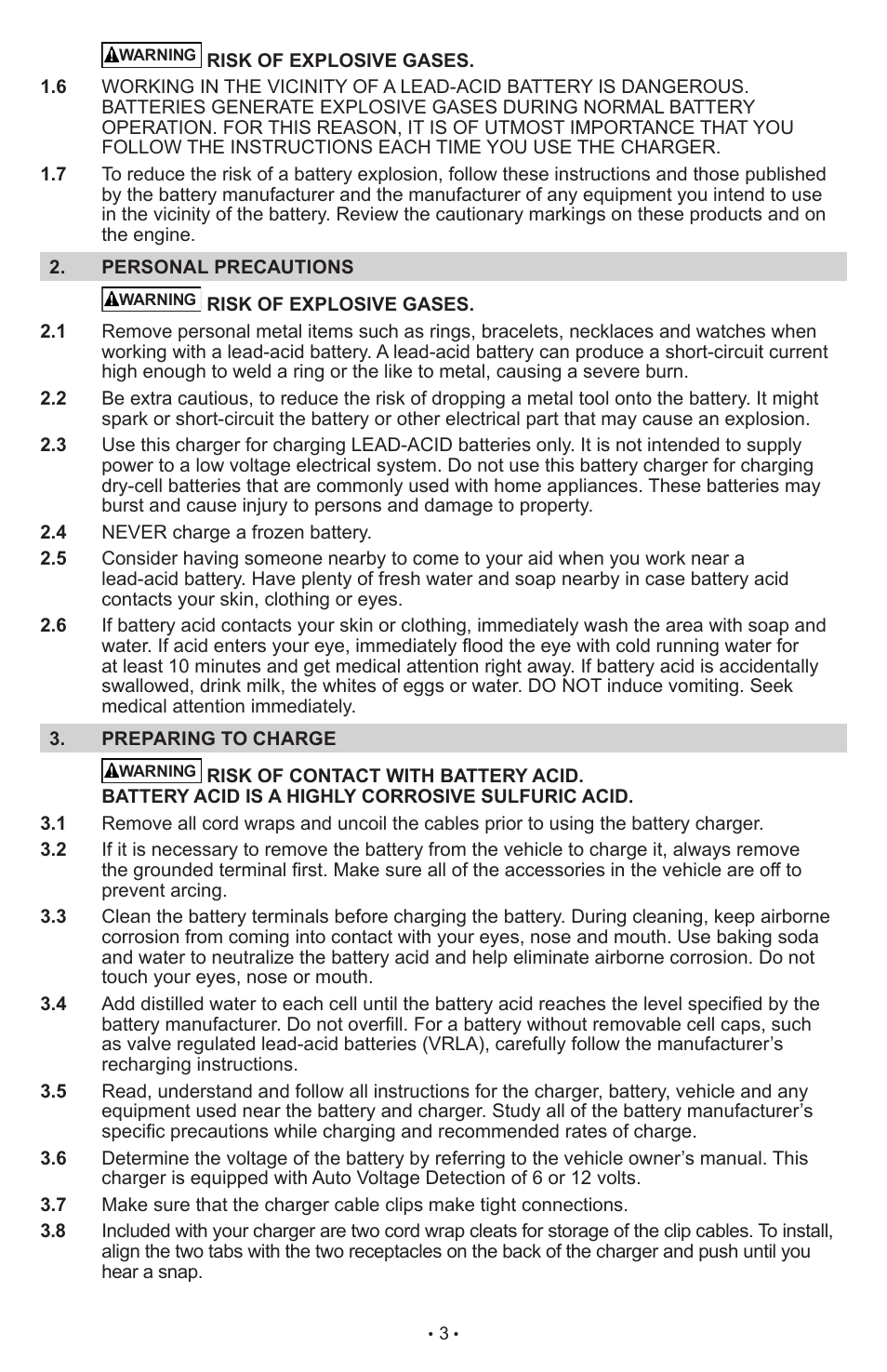 Schumacher Automatic with Engine Start SCI90 User Manual | Page 3 / 47