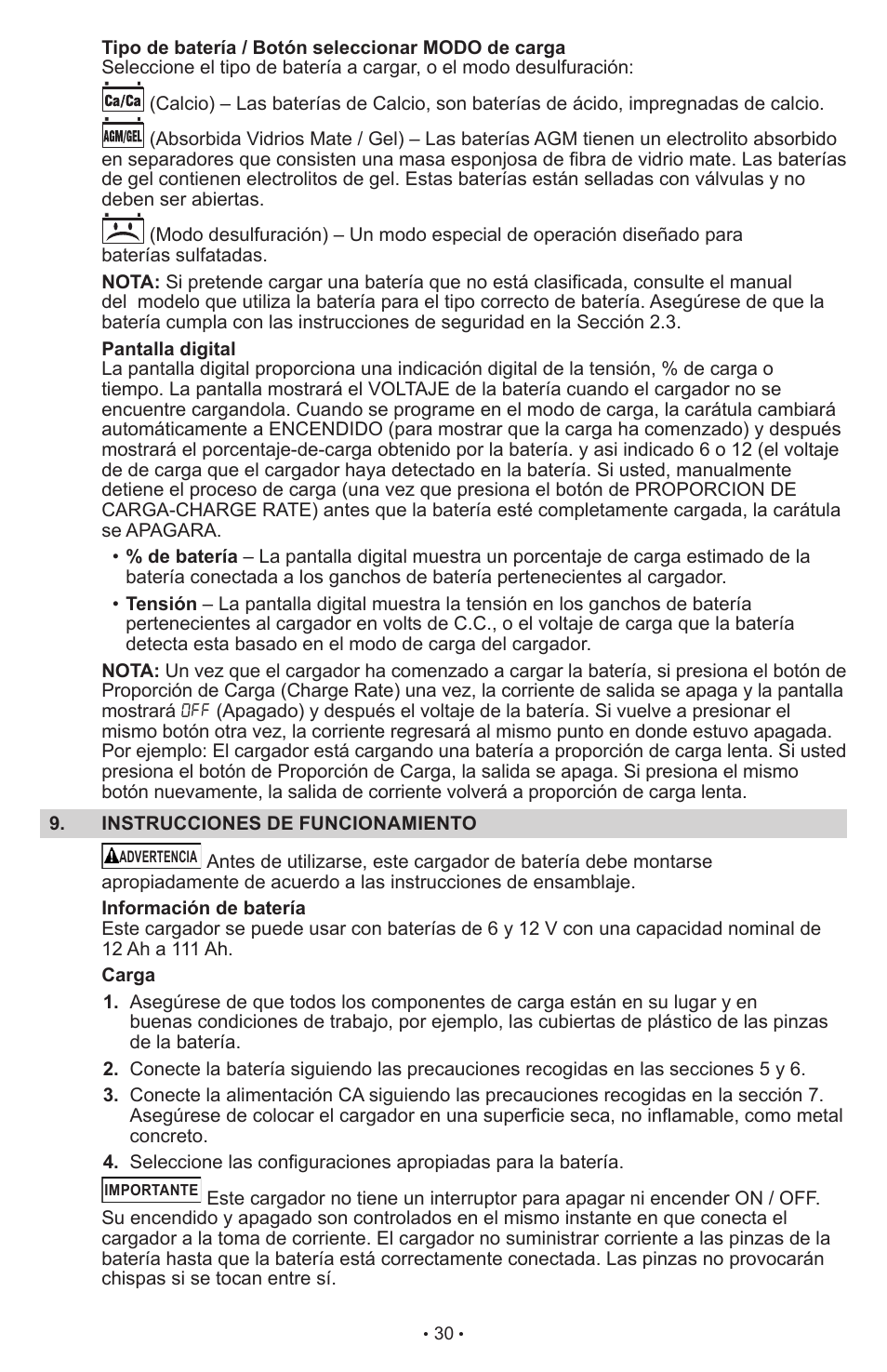 Schumacher Automatic with Engine Start SCI90 User Manual | Page 30 / 47