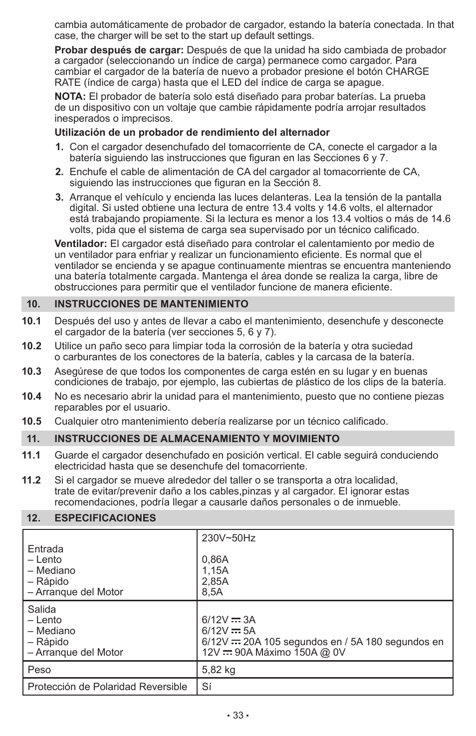 Schumacher Automatic with Engine Start SCI90 User Manual | Page 33 / 47