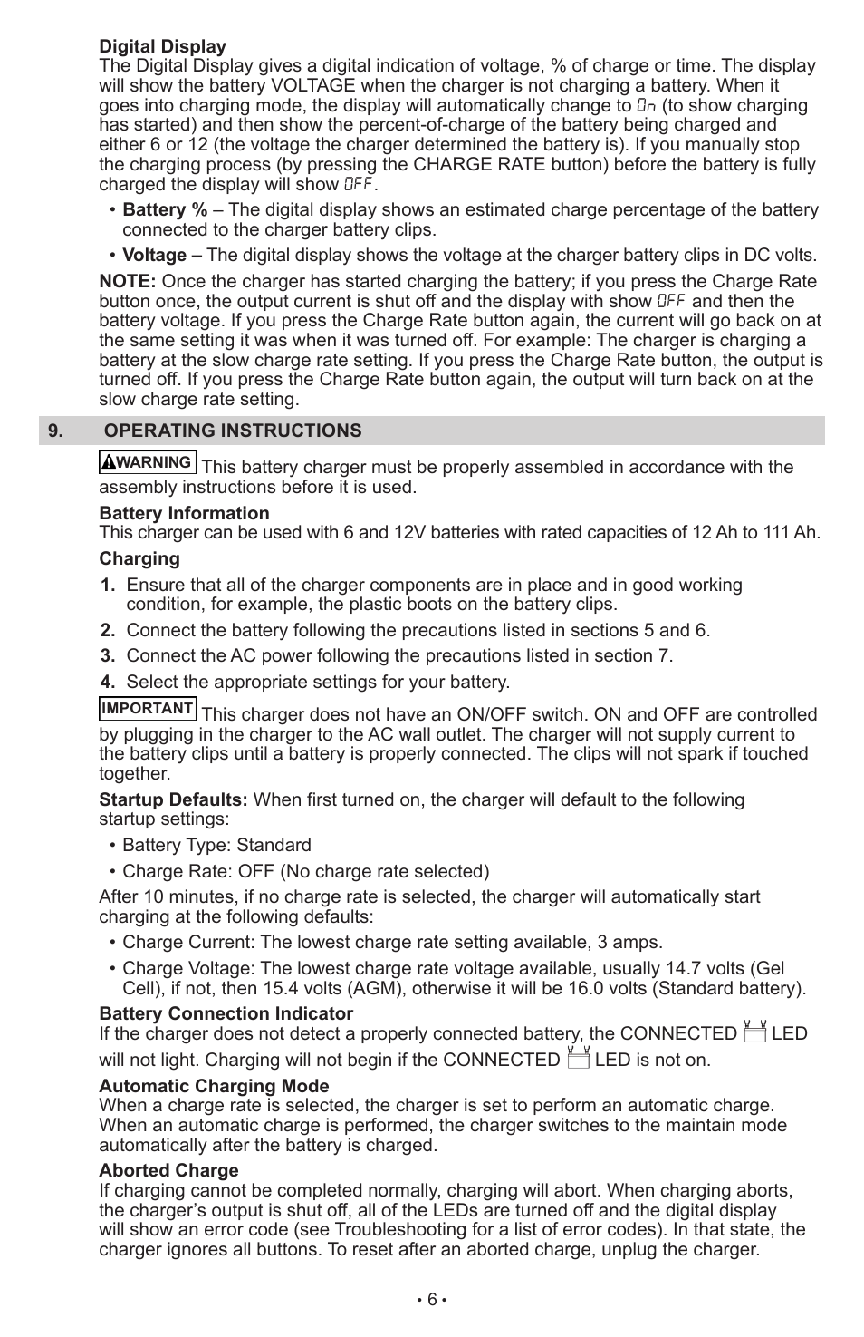 Schumacher Automatic with Engine Start SCI90 User Manual | Page 6 / 47