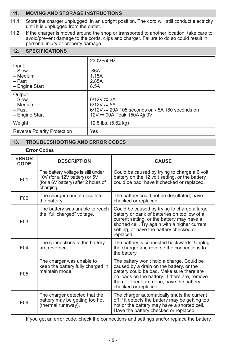 Schumacher Automatic with Engine Start SCI90 User Manual | Page 9 / 47