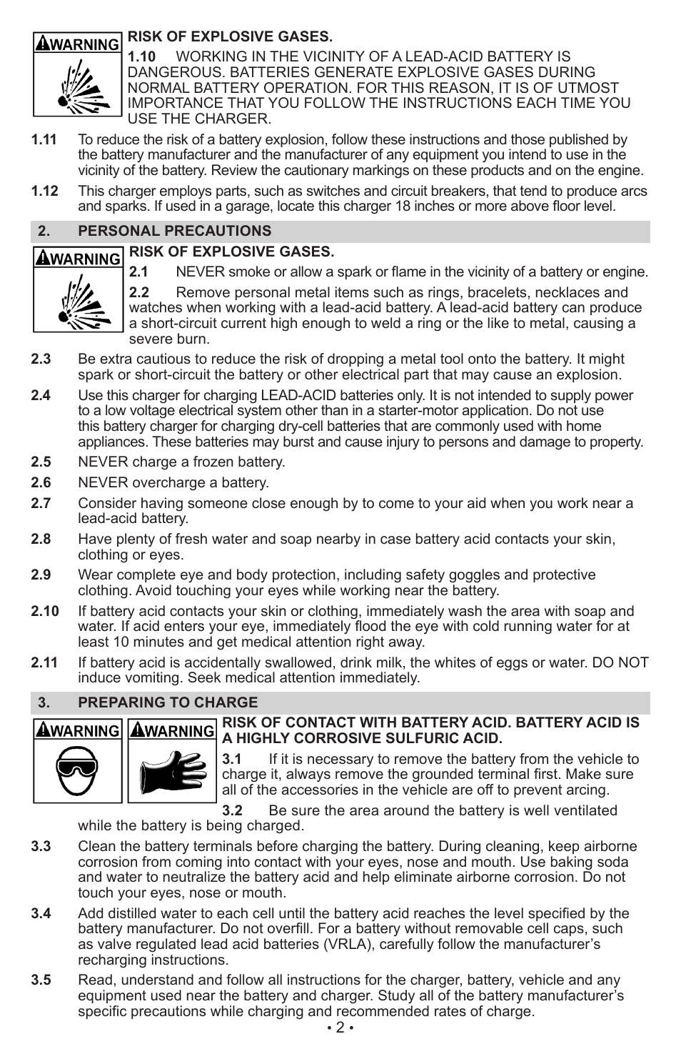 Schumacher AUTOMATIC BATTERY CHARGER XC75 User Manual | Page 3 / 29